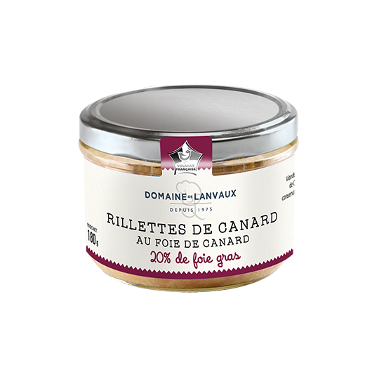 Rillettes pur canard au foie de canard (20% de foie gras) bocal